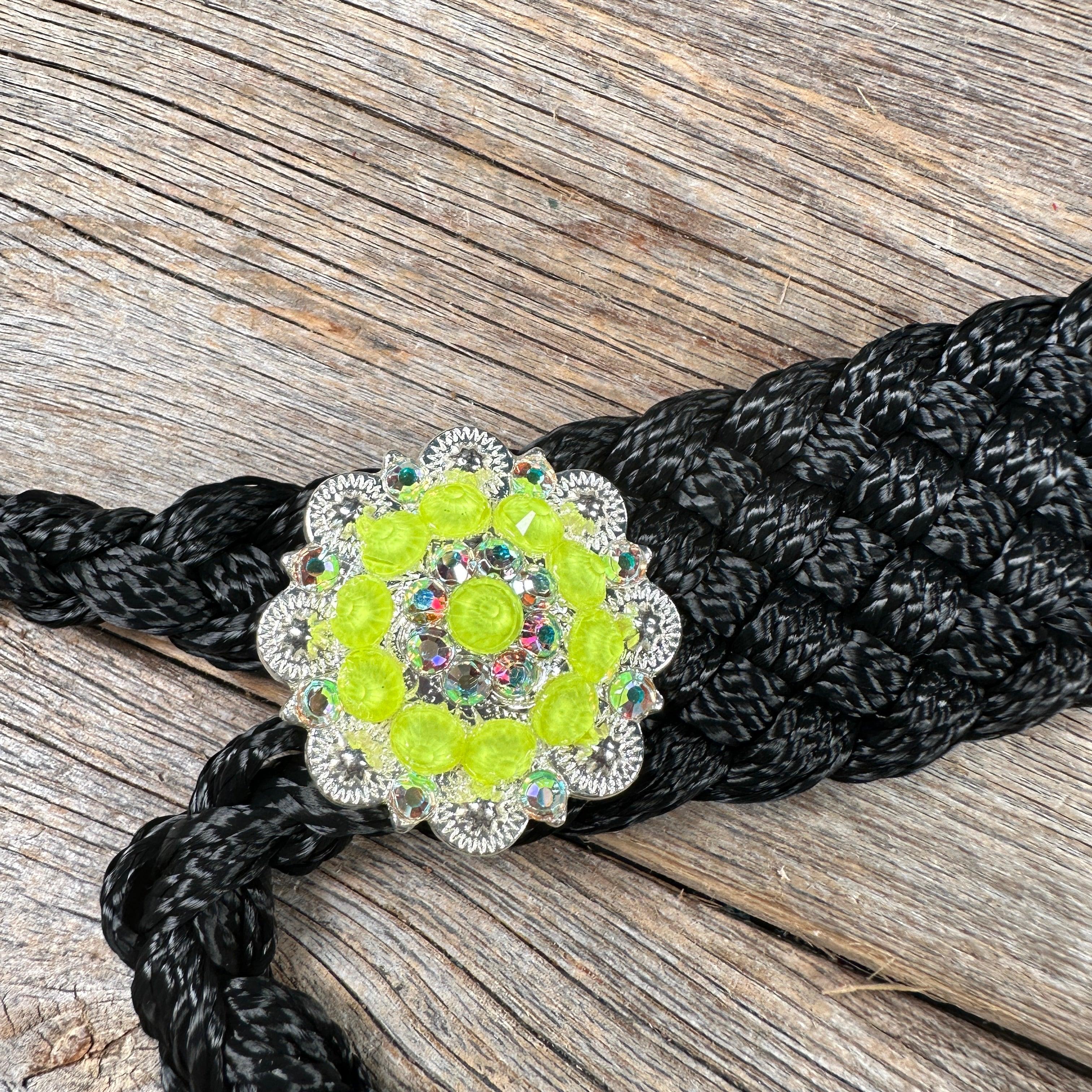 Black and Neon Yellow Mule Tape Halter - #MT117 — view 3