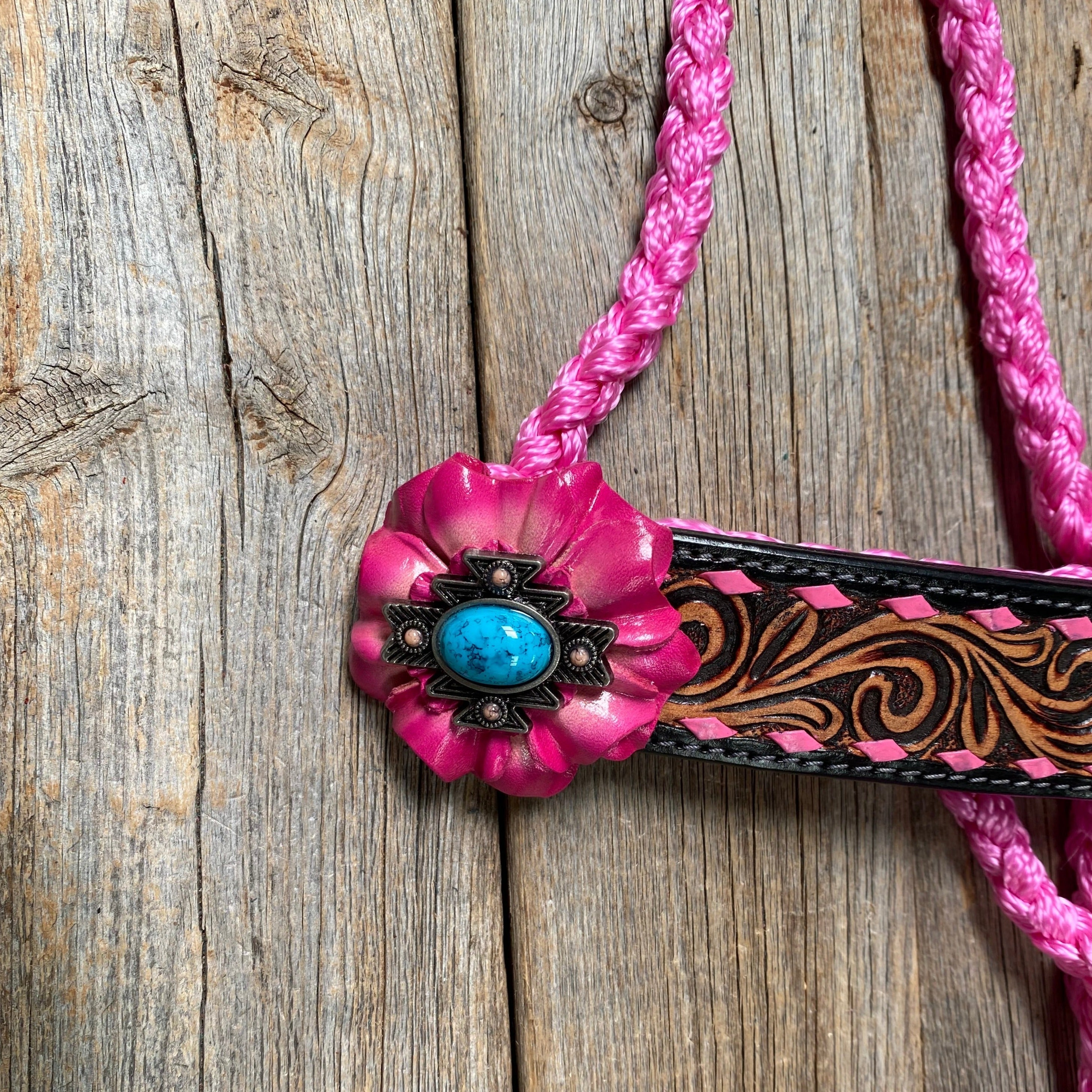 Pink Mule Tape Halter - Turquoise #MT202 — view 2