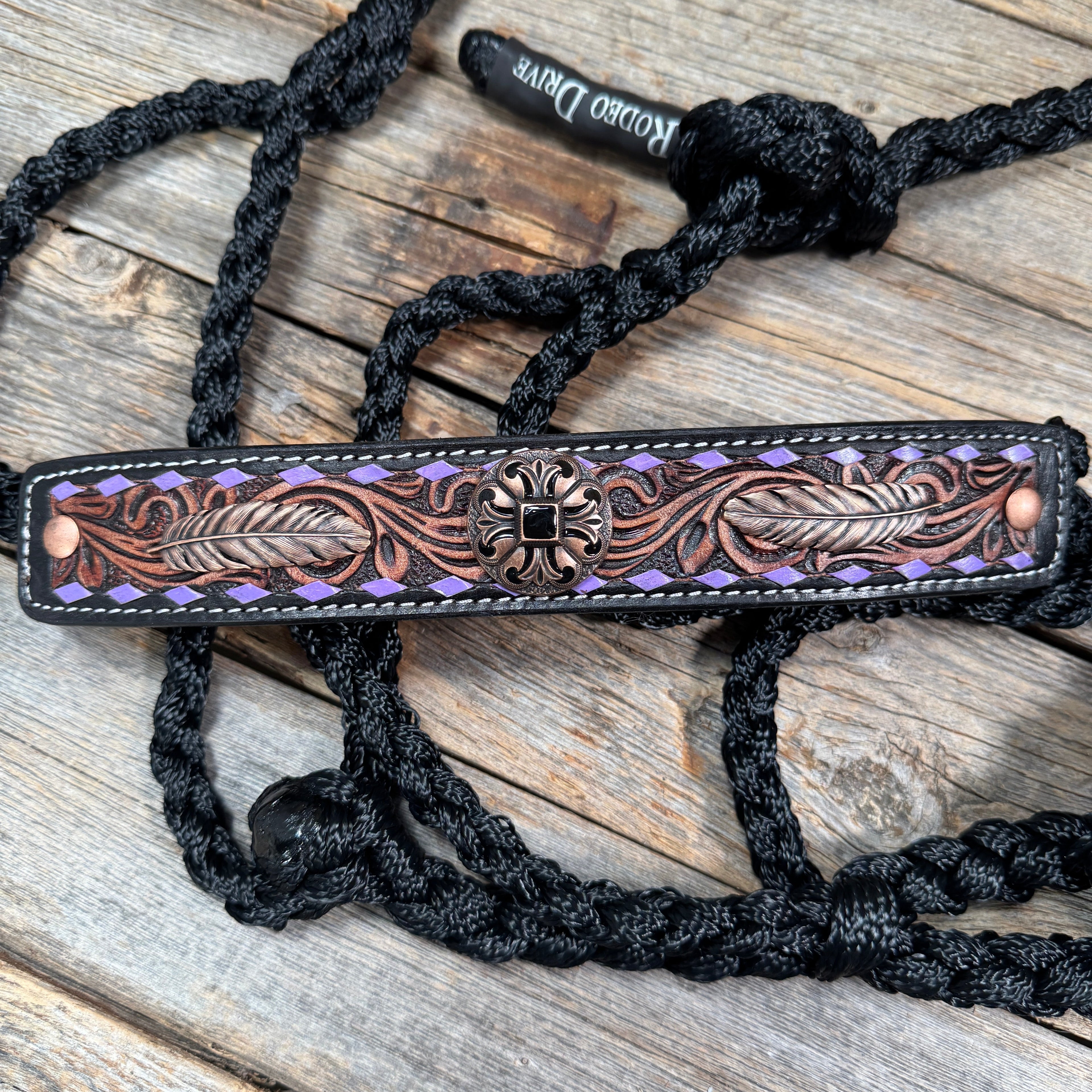 Black Mule Tape Halter - Feather and Western #MT257 — view 2