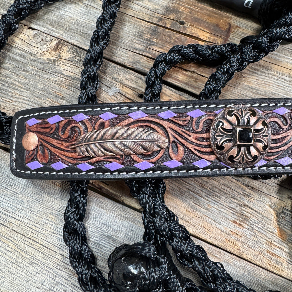 Black Mule Tape Halter - Feather and Western #MT257 — view 3