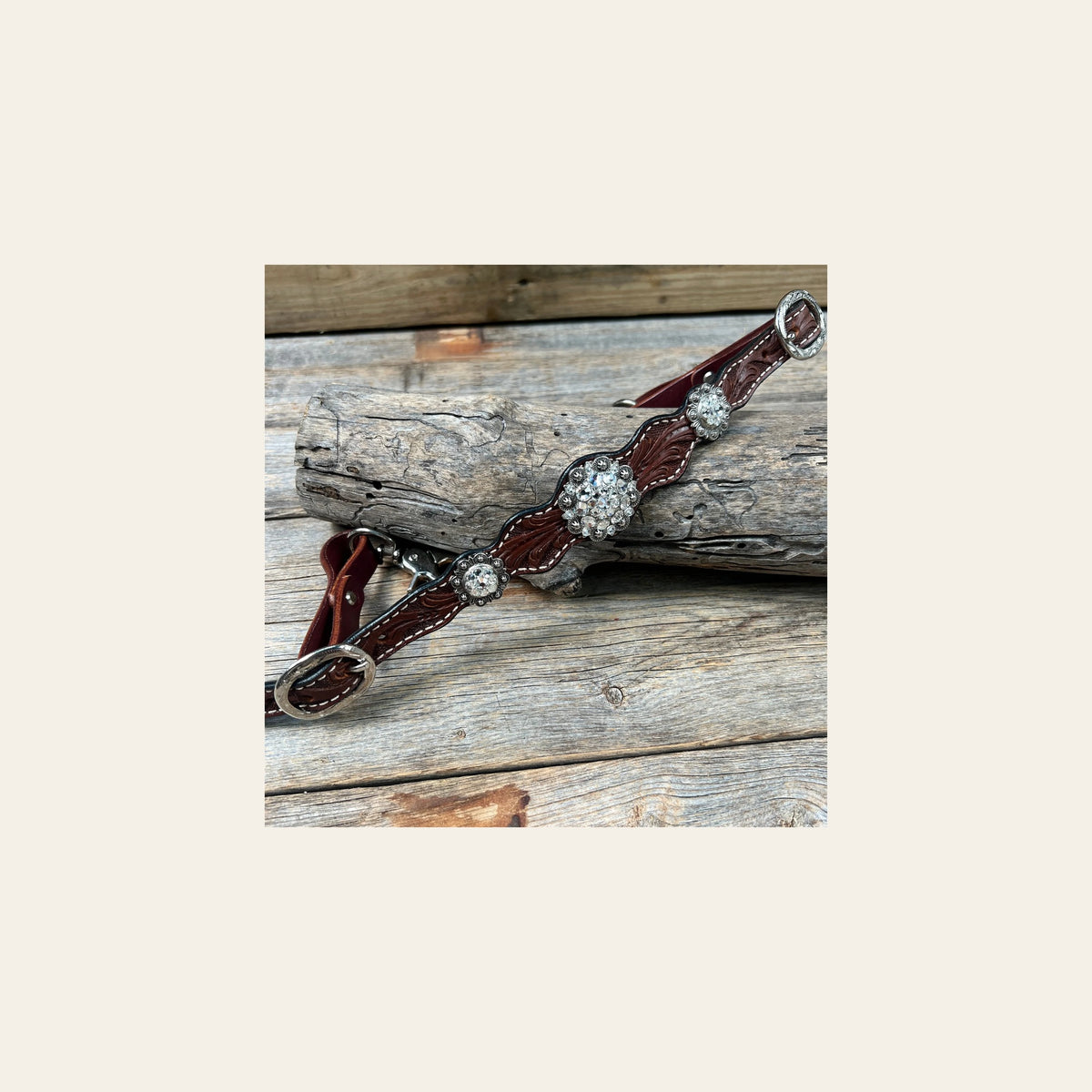 Medium Oil Floral Wither Strap #WS110 on a warm cream background