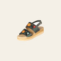 Mexica Artisanal Sandals Leather Black 603953 on a warm cream background