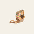 Mexican Artisanal Sandals Leather Tan 604089 on a warm cream background