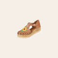 Mexican Artisanal Sandals Leather Tang 603922 on a warm cream background