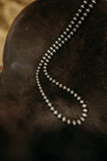 Navajo Inspired 36" 8MM Pearl Sterling Silver Necklace