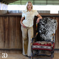 Nellie Camel Distressed Wide Leg | Jeans
