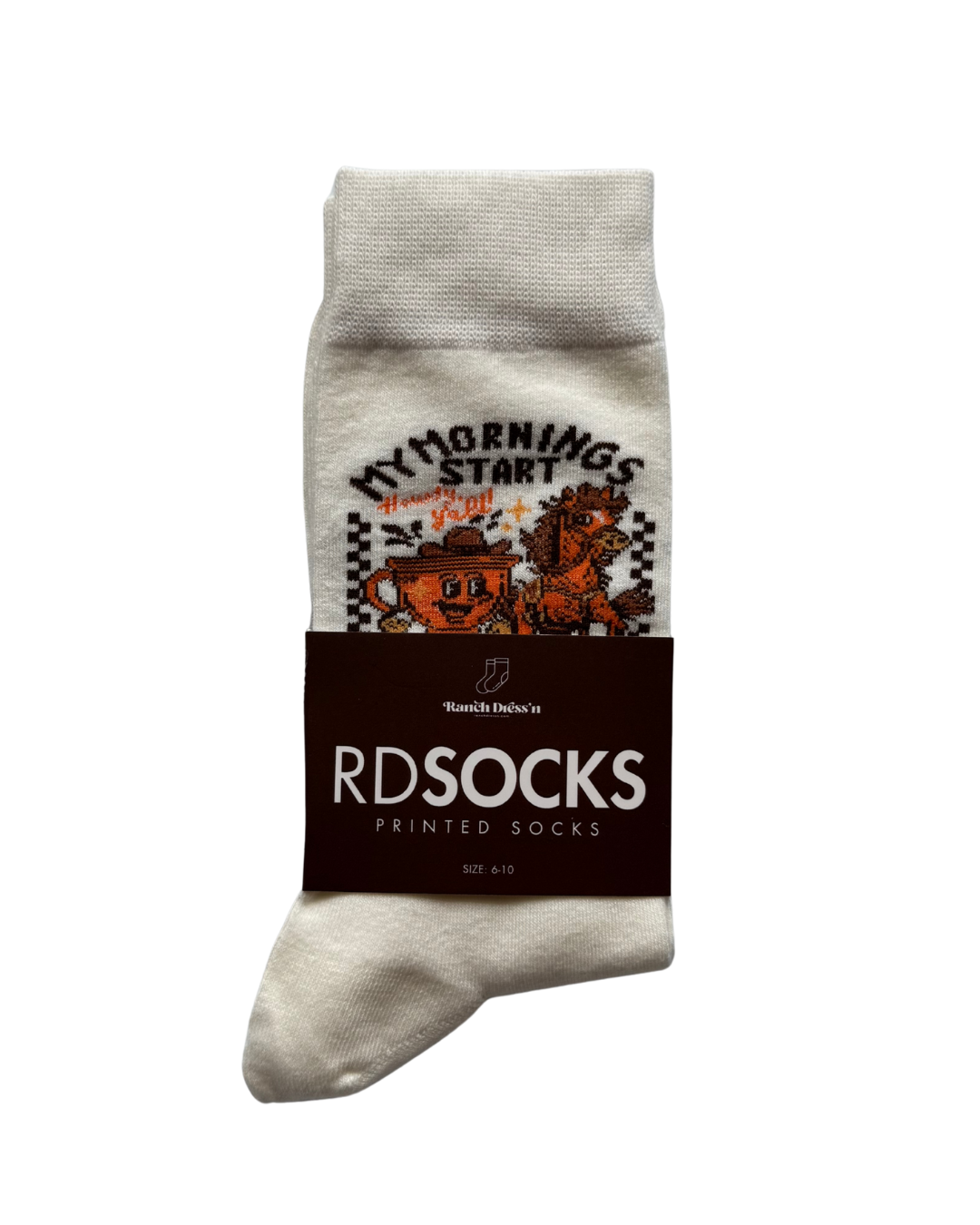 My Mornings Start With Coffee & Cowponies Socks — view 2