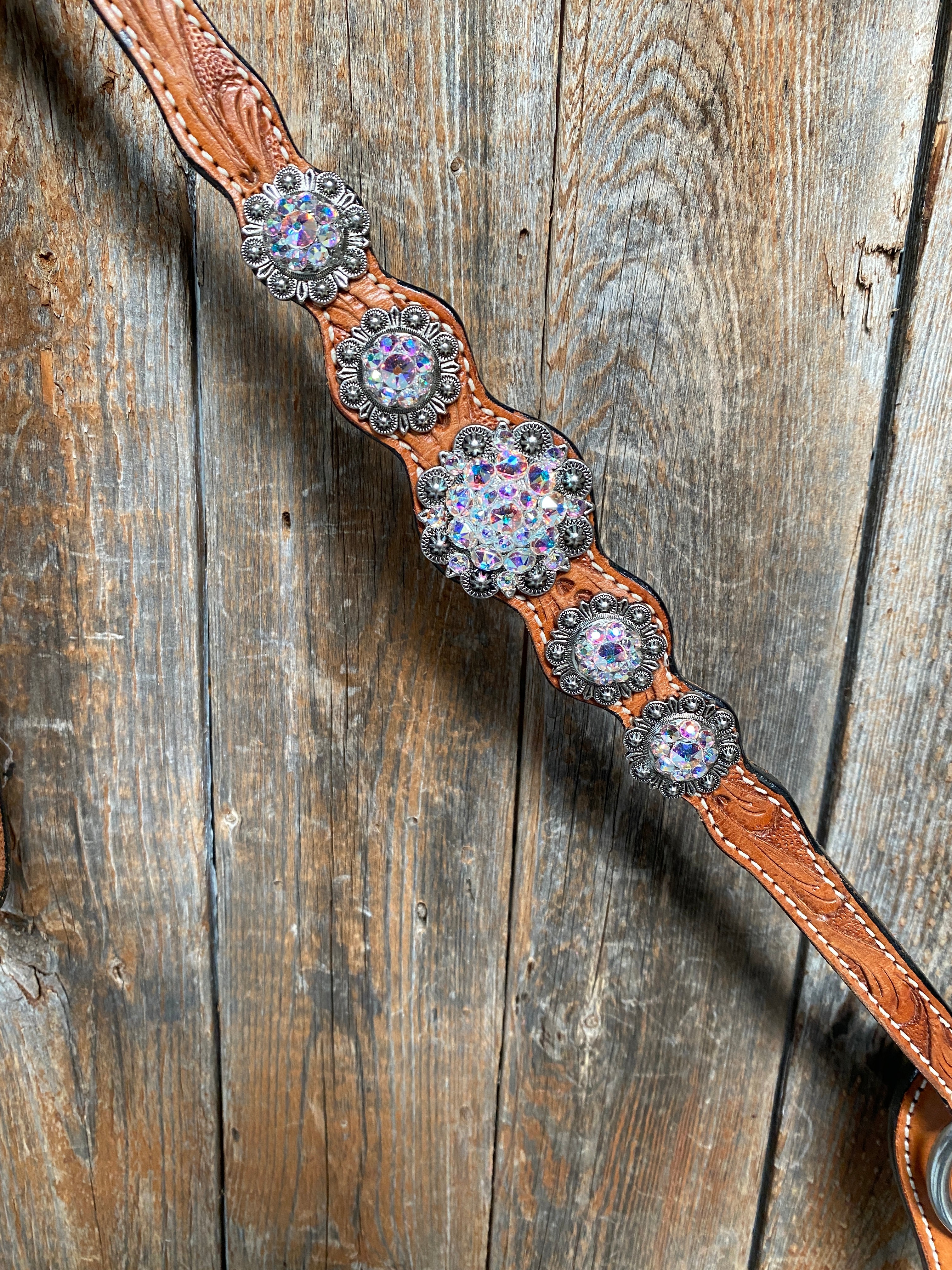 Light Oil and Antique Silver Browband & Breastcollar Tack Set #BBBC431 — view 2