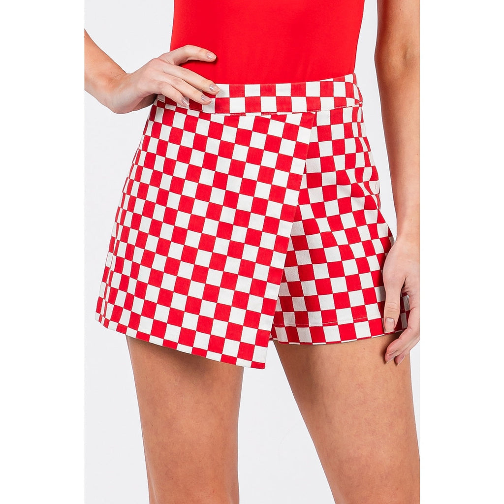 Off To The Races Checkered Wrap | Skort