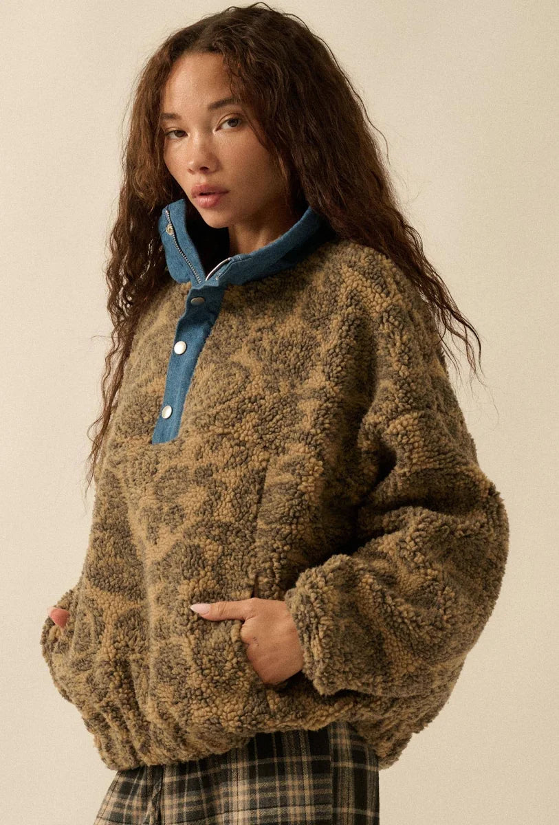 Paisley Sherpa Half Zip | Pullover — view 2