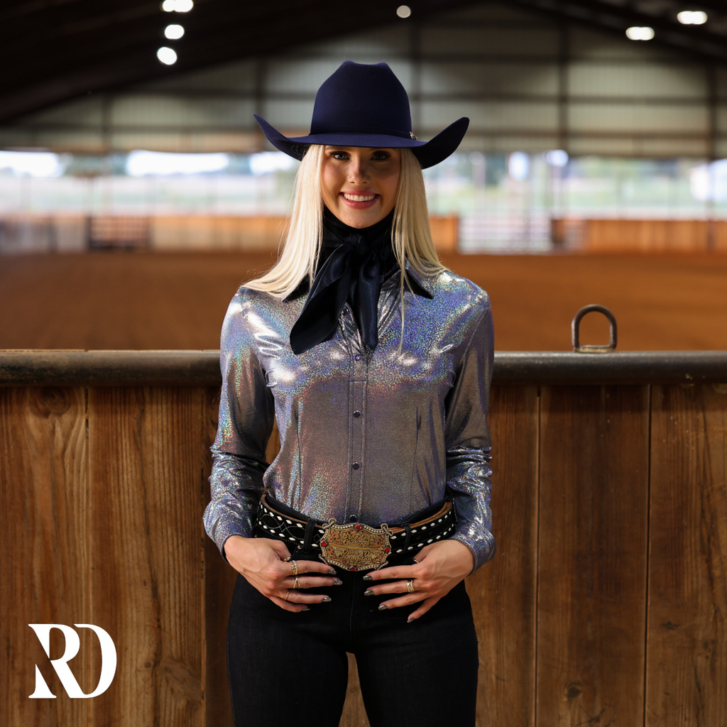 Periwinkle Sparkle Performance Rodeo Shirt
