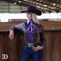 Purple Leopard Performance Rodeo Shirt