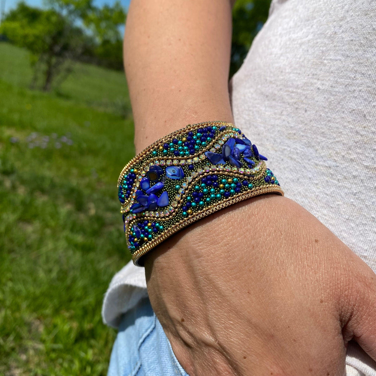 Blue & Green Stone Fashion Bracelet XI109