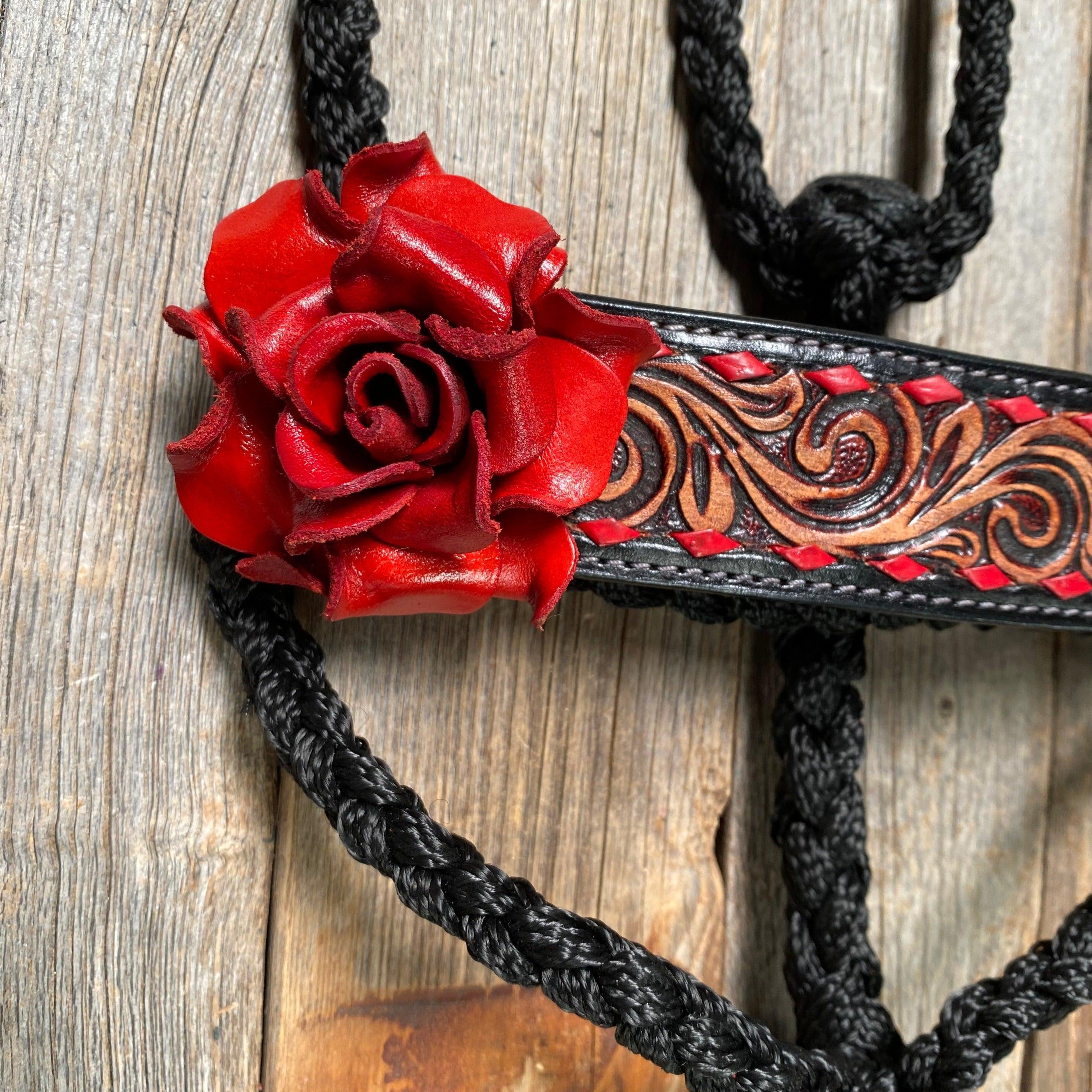 Black Mule Tape Halter - Red Rose #MT200 — view 3