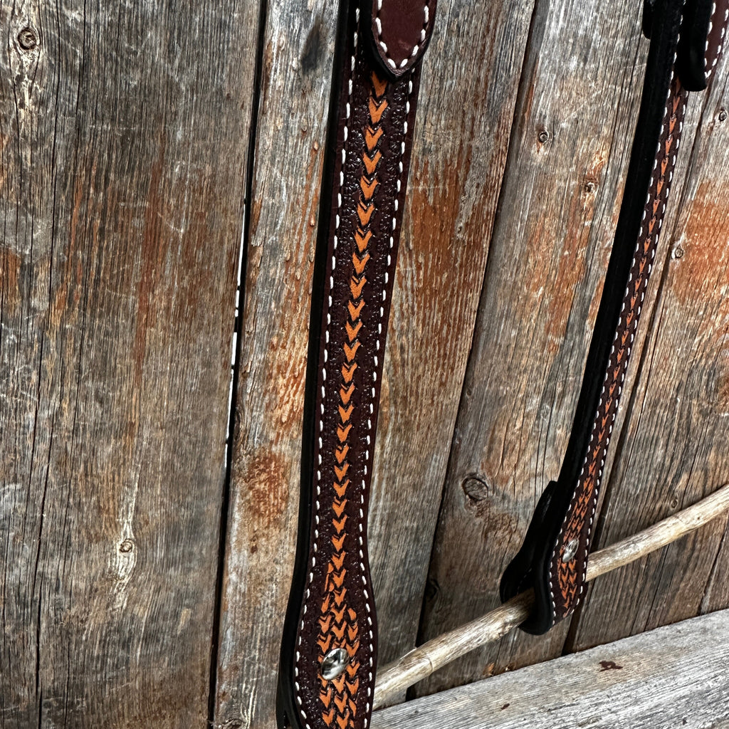 Foxtail Two Tone One Ear Headstall / Bridle #24336 — view 3