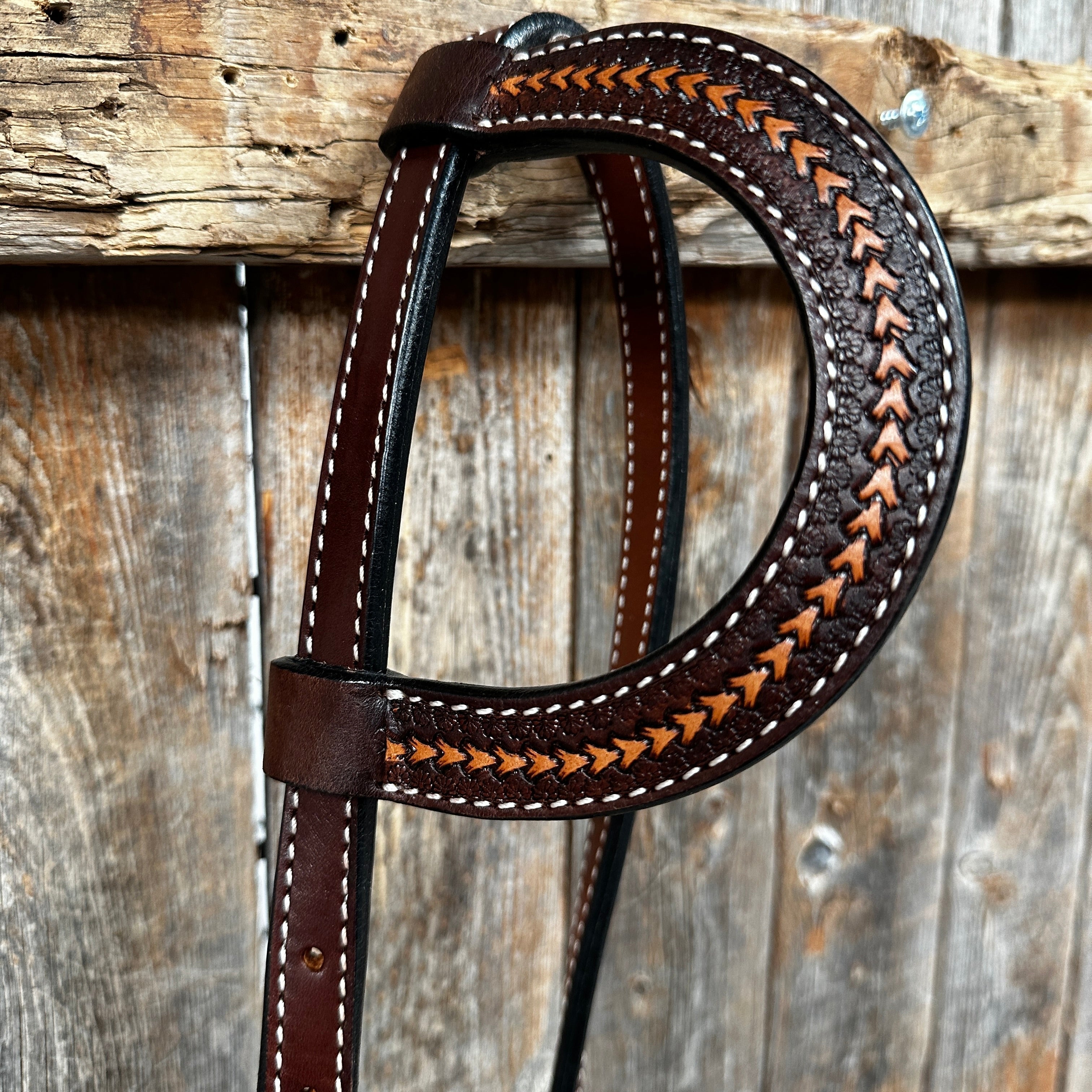 Foxtail Two Tone One Ear Headstall / Bridle #24336 — view 2
