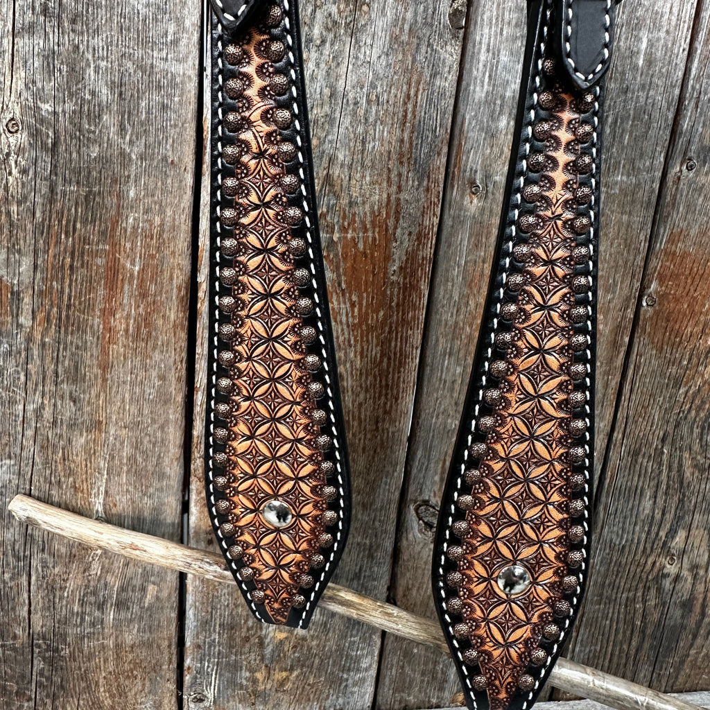 Two Tone Honeycomb One Ear Headstall / Bridle #24330 — view 3