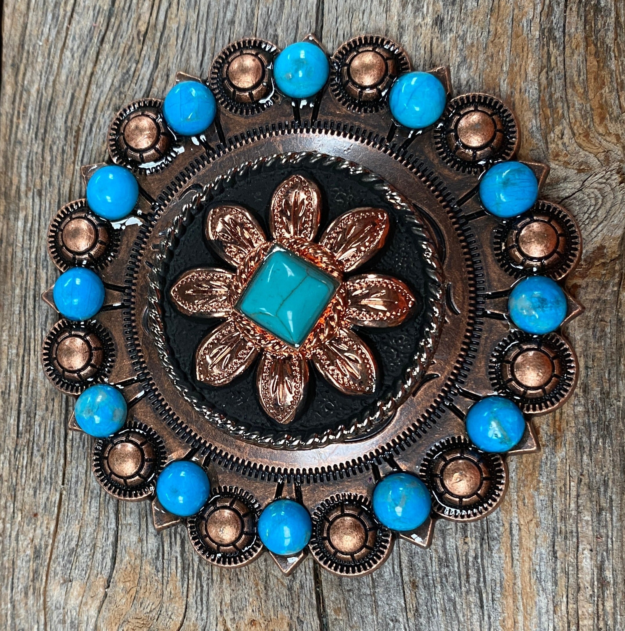 Copper Turquoise Sunflower Berry Jacket #BJW188L