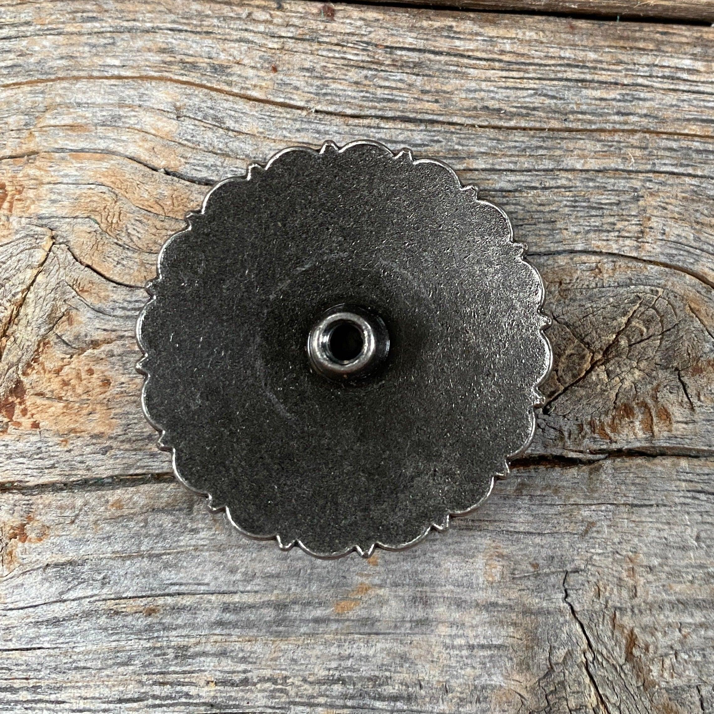 Antique Silver Round Concho 1.5" W102L — view 2
