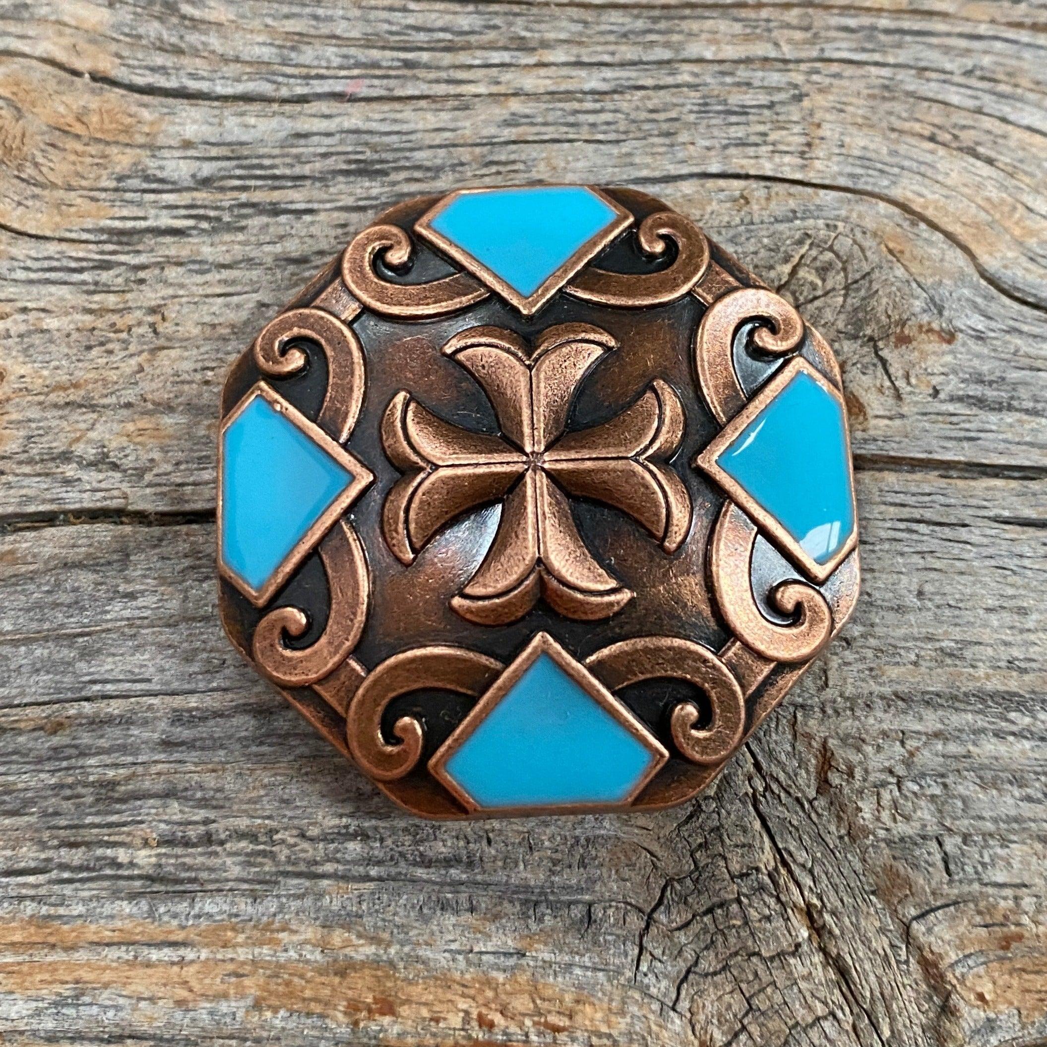 Copper Turquoise Concho 1.5" W104L