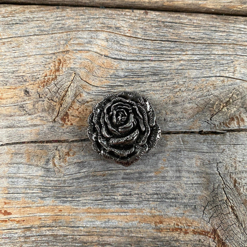 Antique Silver Rose Concho 1" W108AS