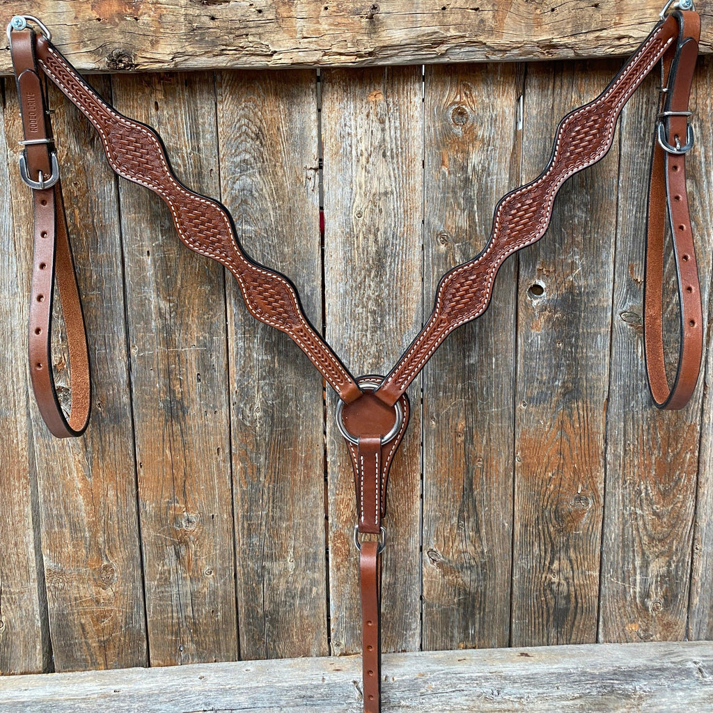 Basketweave Scalloped Medium Oil Breastcollar