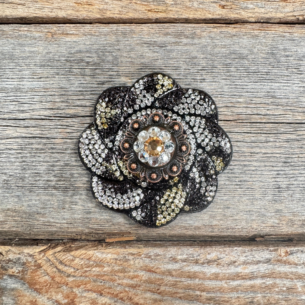 Cheetah Flower Rhinestone Rosette - Assorted Conchos — view 4