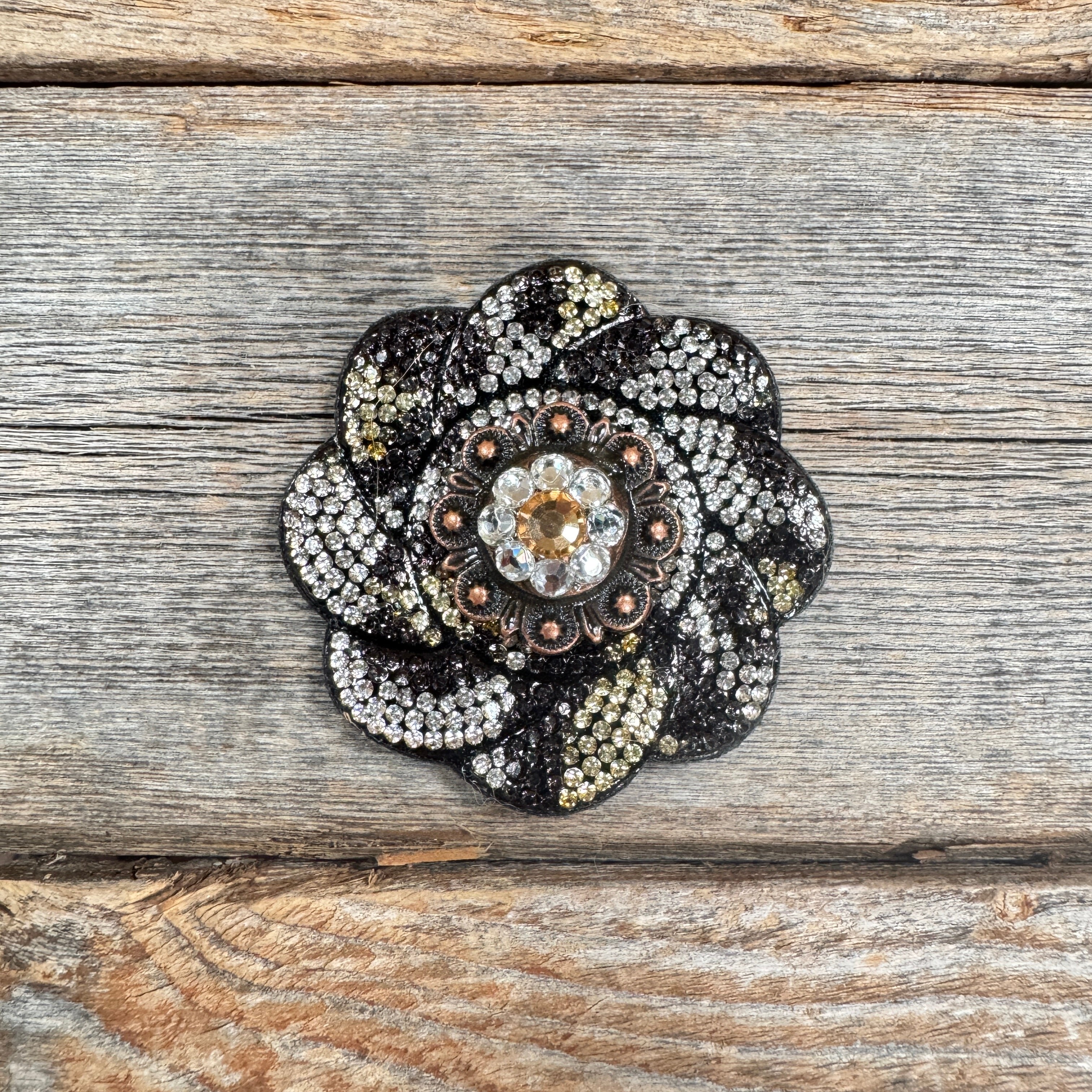 Cheetah Flower Rhinestone Rosette - Assorted Conchos — view 4