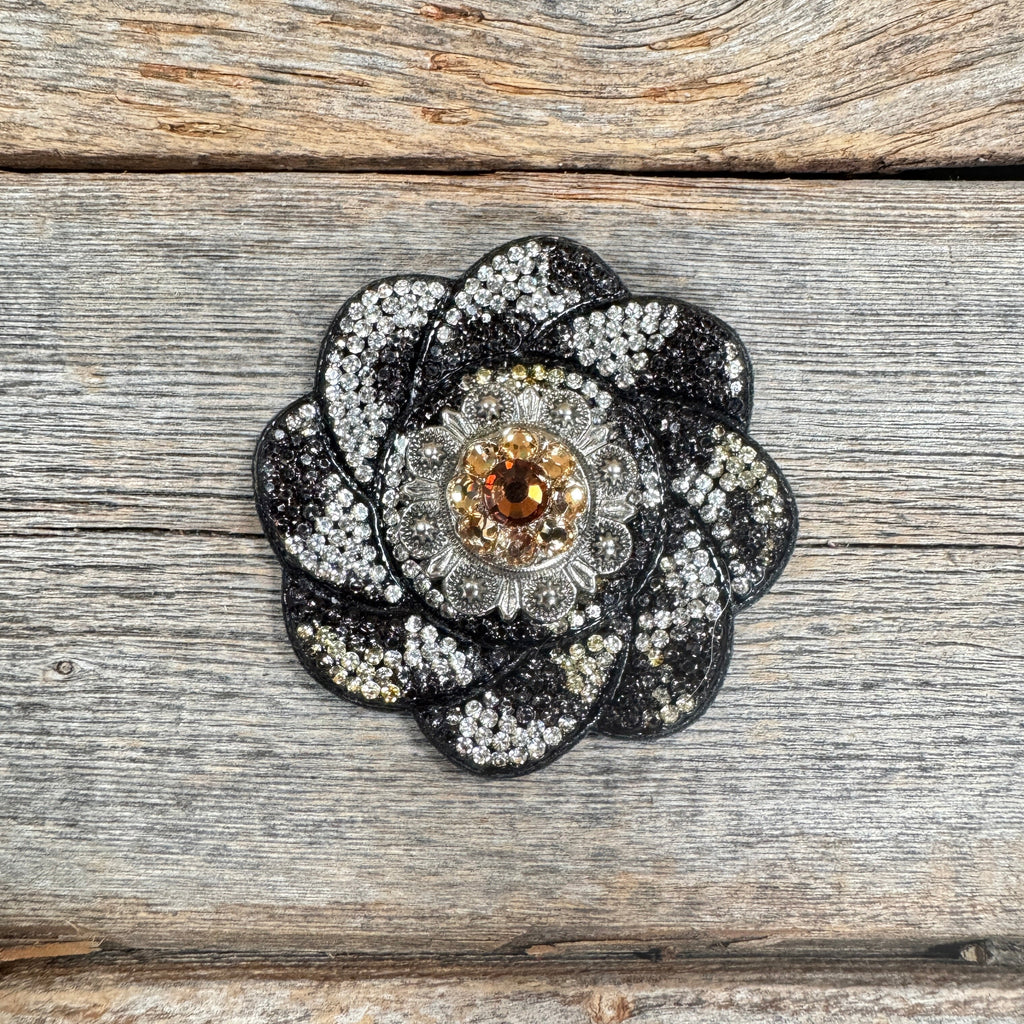 Cheetah Flower Rhinestone Rosette - Assorted Conchos — view 6