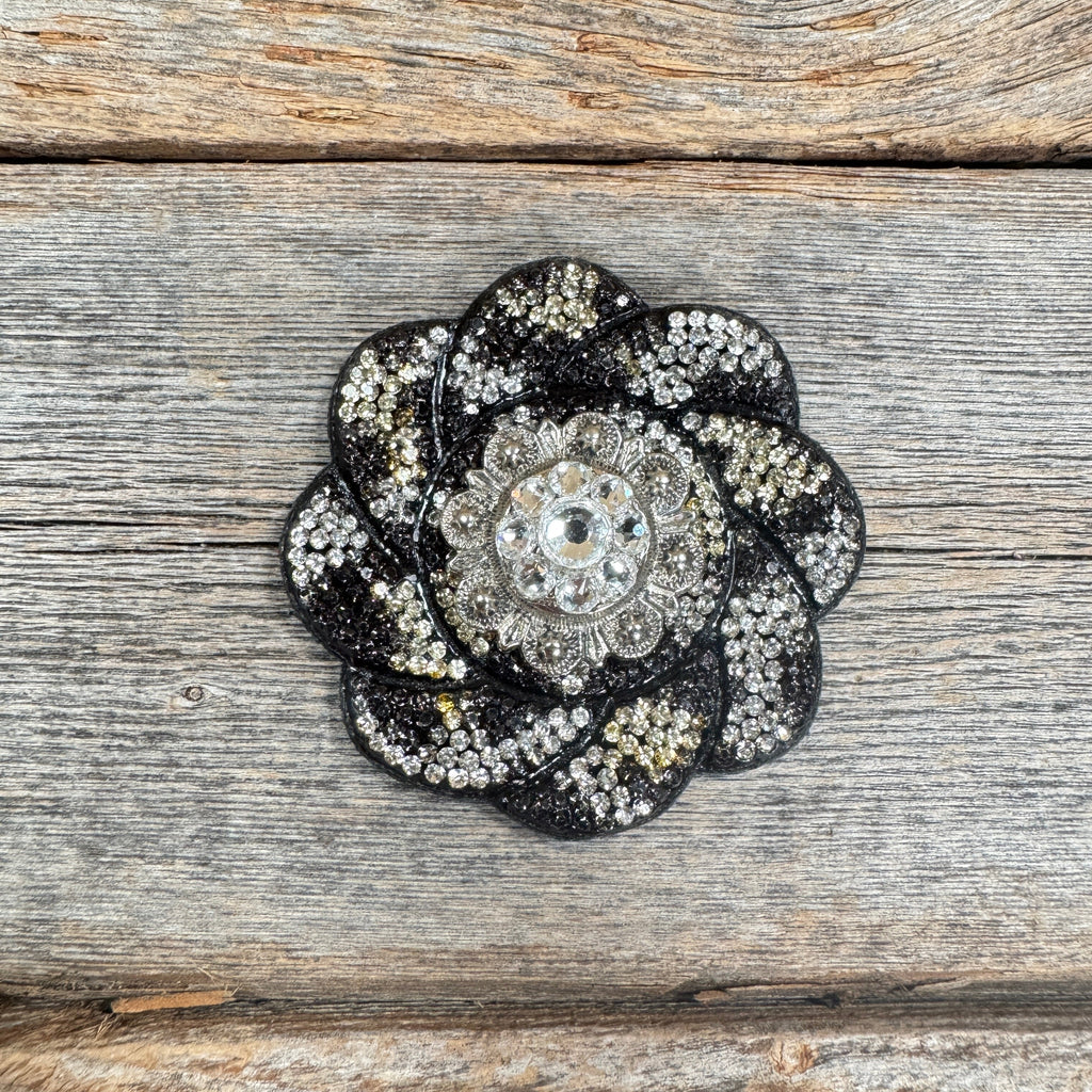 Cheetah Flower Rhinestone Rosette - Assorted Conchos — view 7
