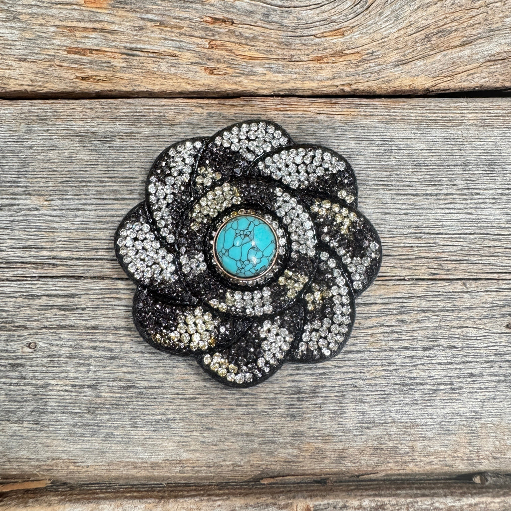 Cheetah Flower Rhinestone Rosette - Assorted Conchos — view 5