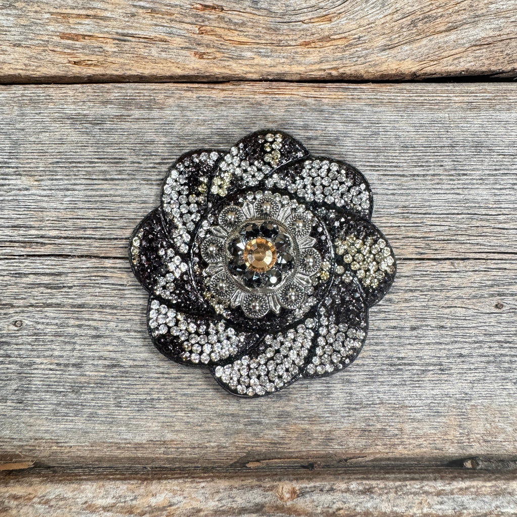 Cheetah Flower Rhinestone Rosette - Assorted Conchos — view 2