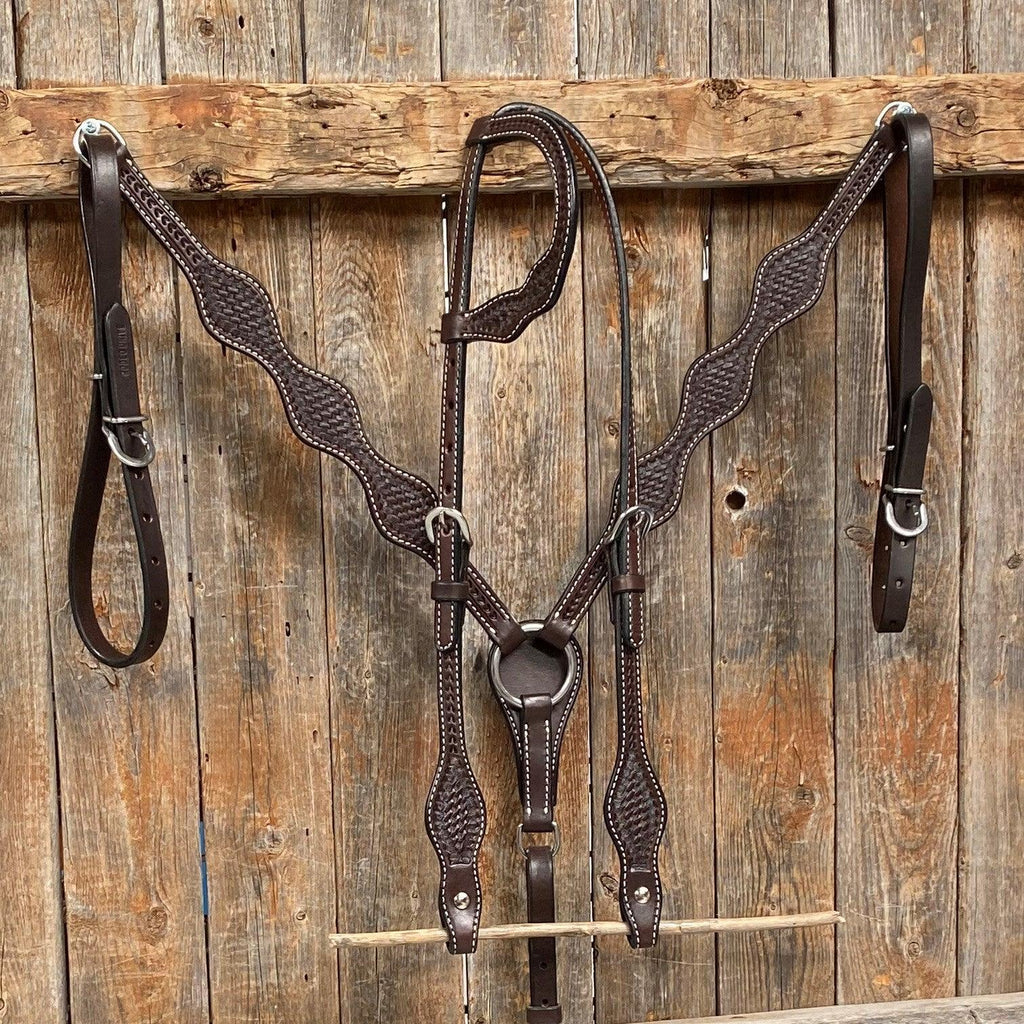 Basketweave Scalloped Dark Oil Tack Sets — view 2