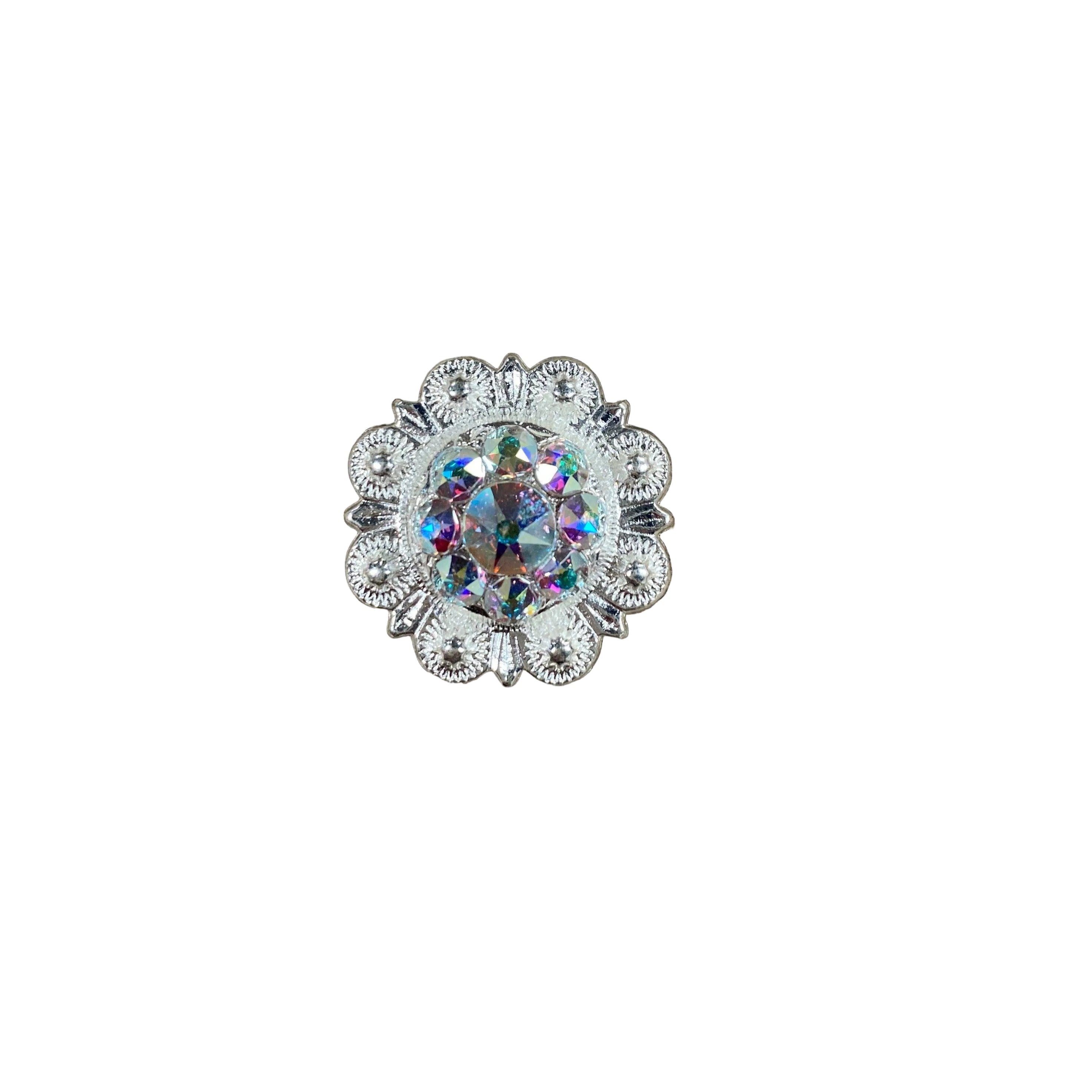 AB Bright Silver 1" European Crystal Concho