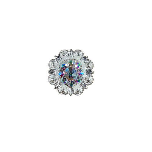 AB Bright Silver 1" European Crystal Concho