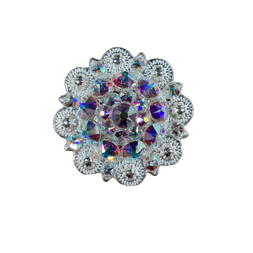 AB Bright Silver 1.5" European Crystal Concho