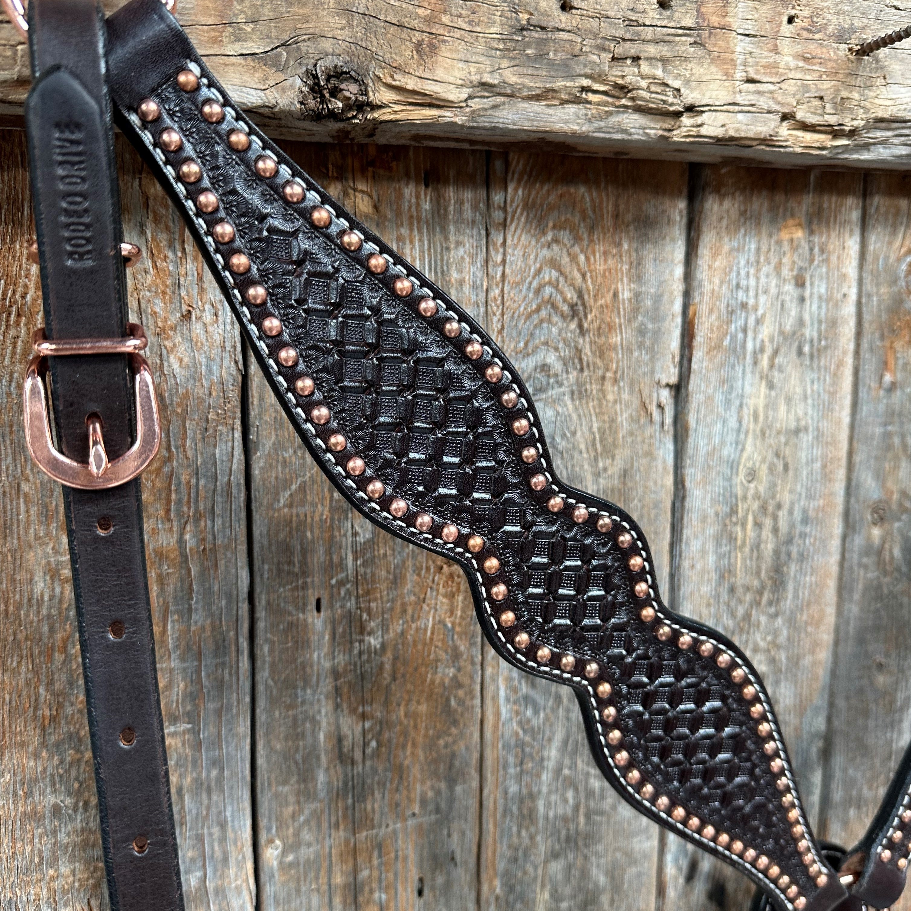 Dark Oil Honeycomb Tooled with Copper Dots Tack Sets — view 6