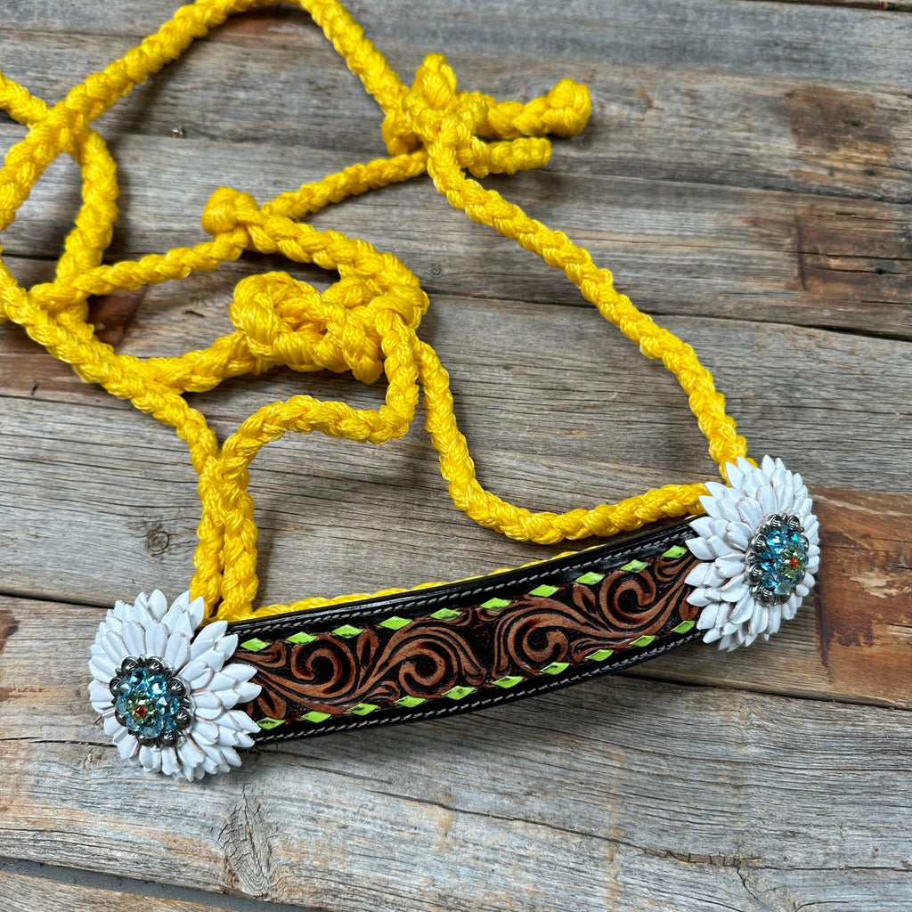 Yellow Mule Tape Halter - White and Lime #MT213