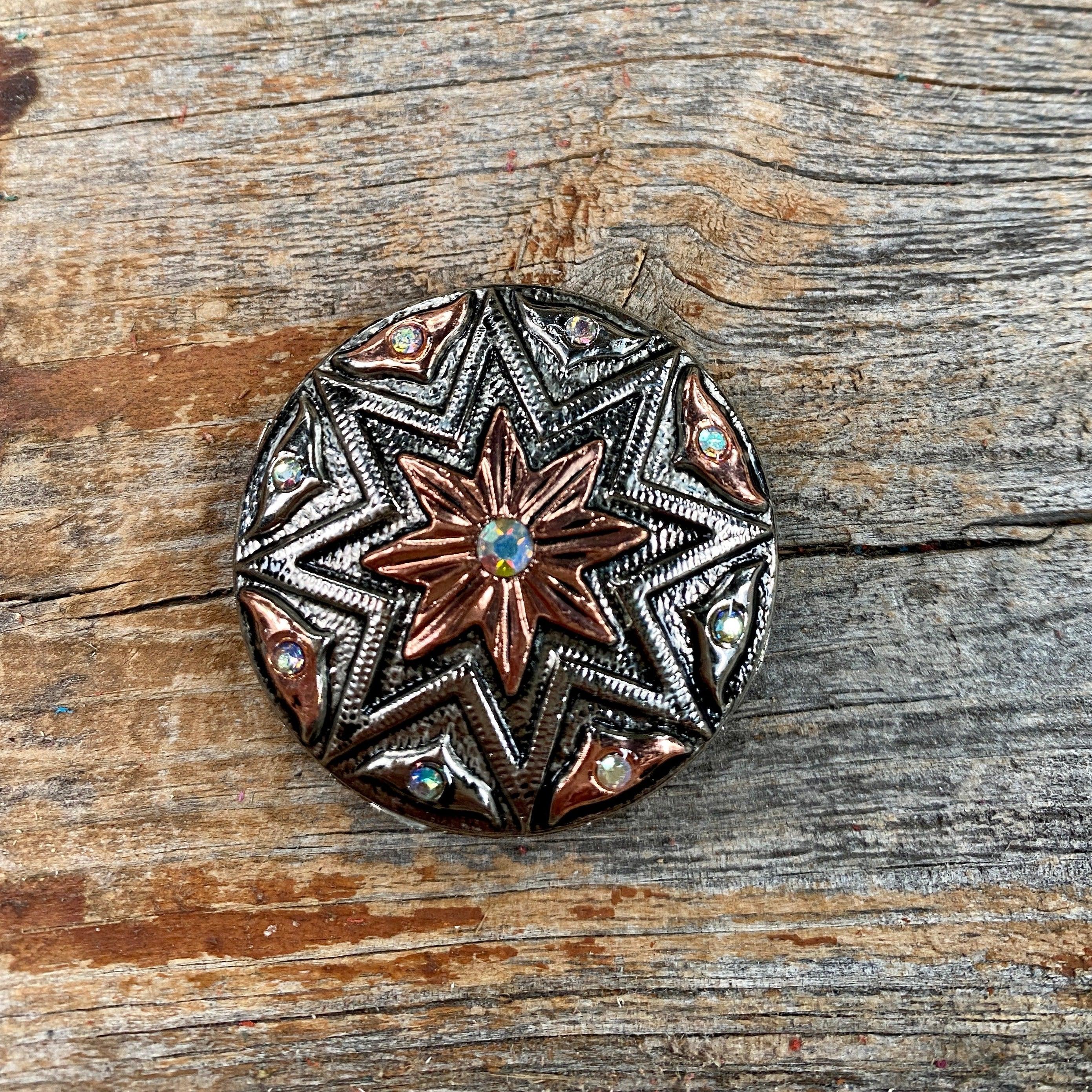 Starburst Antique Silver 1" Concho W185S