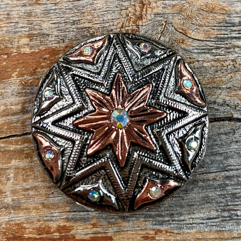 Starburst Antique Silver 1.5" Concho W185L