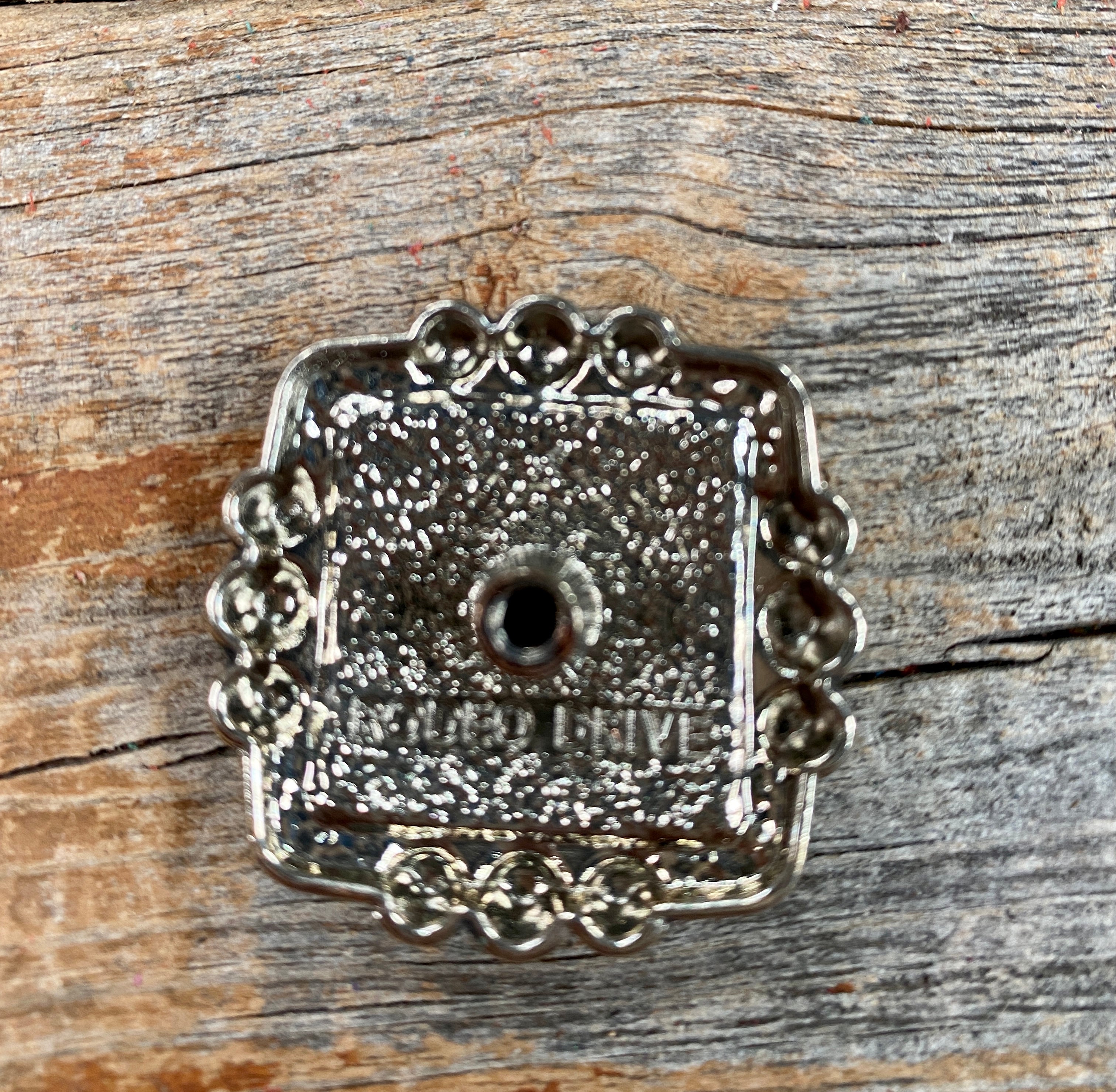 Antique Silver Square Concho with Gold Horse 1" W186S — view 2