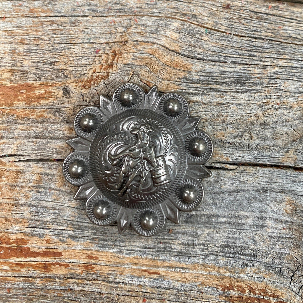 Antique Silver Barrel Racer Concho 1.5" W177L