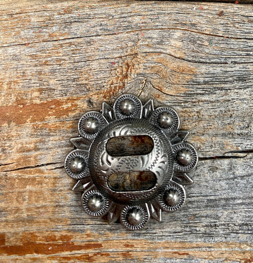 Antique Silver Berry Slotted Concho 1.5" W173L