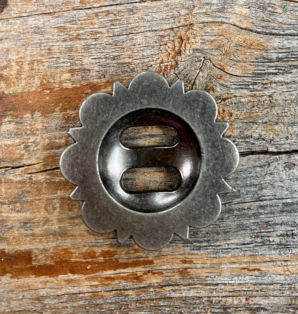 Antique Silver Berry Slotted Concho 1.5" W173L — view 2