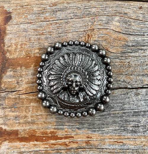 Antique Silver Native American Concho 1.5" W161AL
