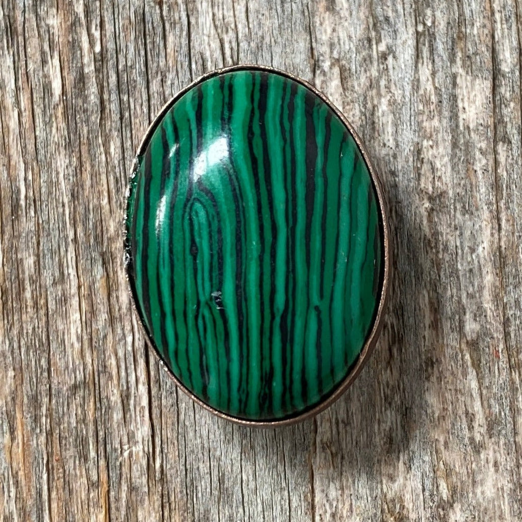 1" Oval Cabochon Stone Concho - Turquoise, Fuchsia, Rust, Blue, Sage, Lapis, White, Green — view 8