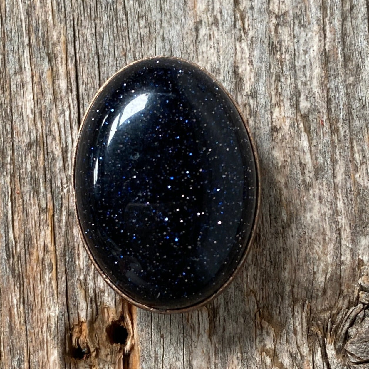 1" Oval Cabochon Stone Concho - Turquoise, Fuchsia, Rust, Blue, Sage, Lapis, White, Green — view 9