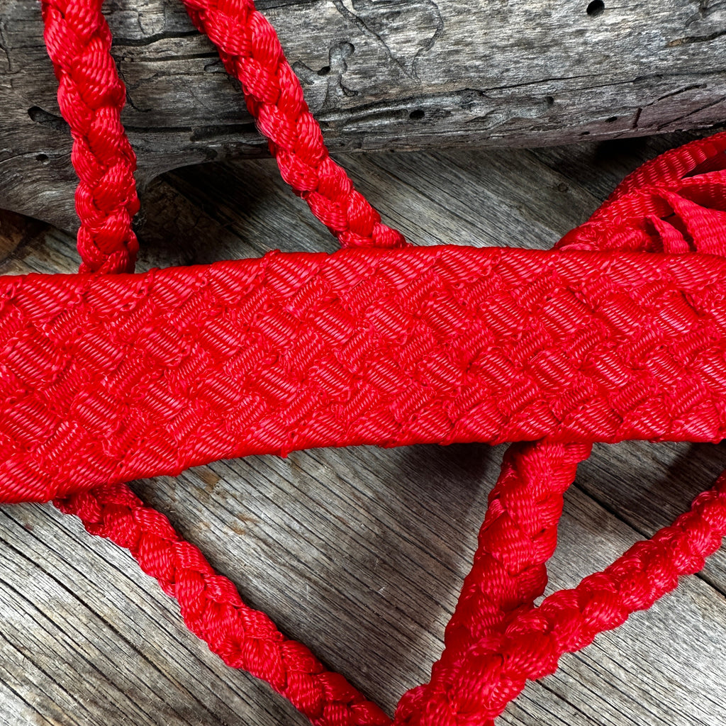 Red Flat Braided Mule Tape Halter — view 2