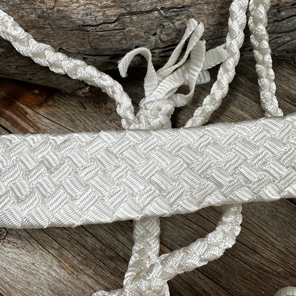White Flat Braided Mule Tape Halter — view 2