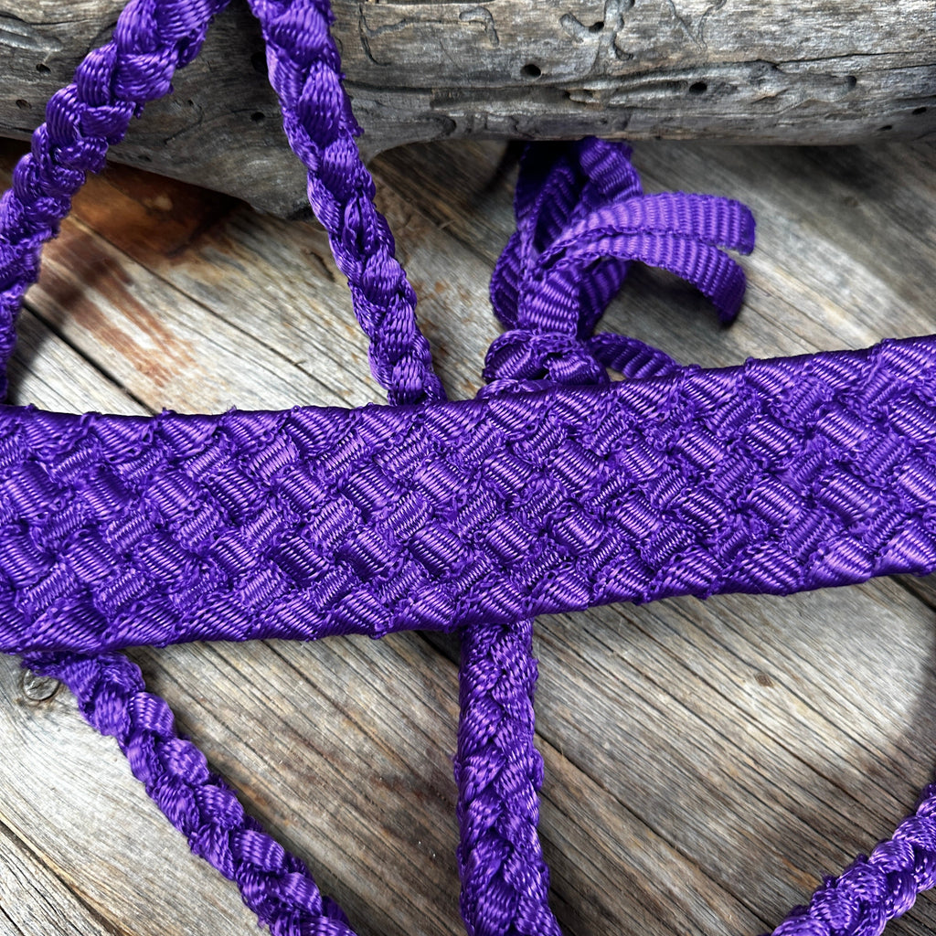 Purple Flat Braided Mule Tape Halter — view 2